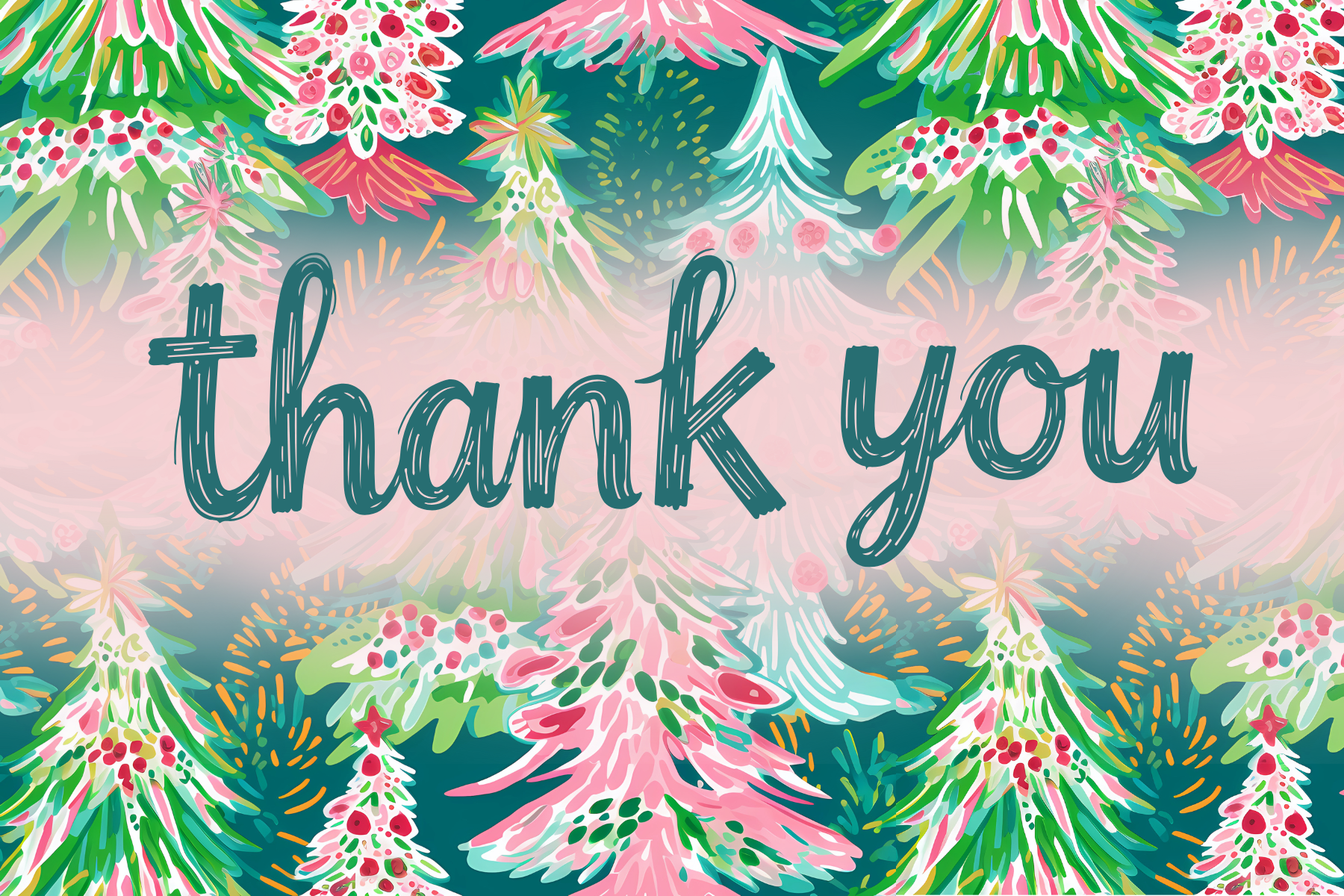 Thank You Insert Cards - Neon Forest