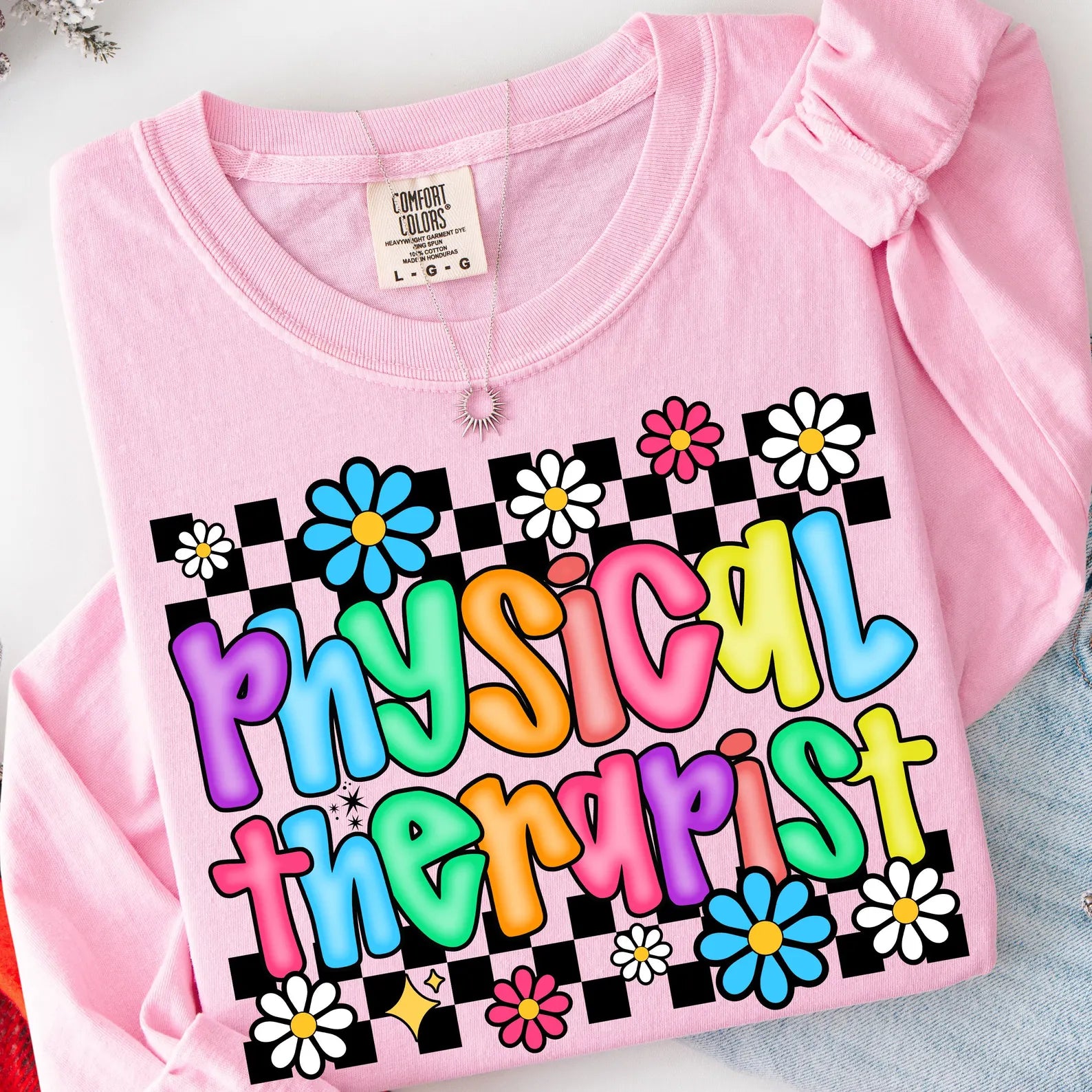 DTF Full Color TShirt Transfer - Bright Physical Therapist