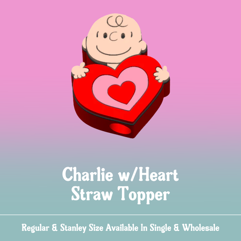 Straw Topper - Charlie With Heart