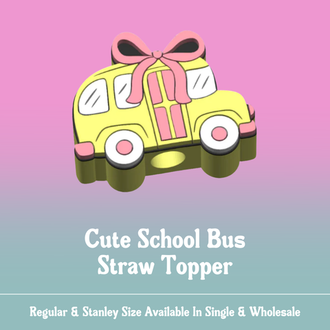 Straw Topper - Cute School Bus