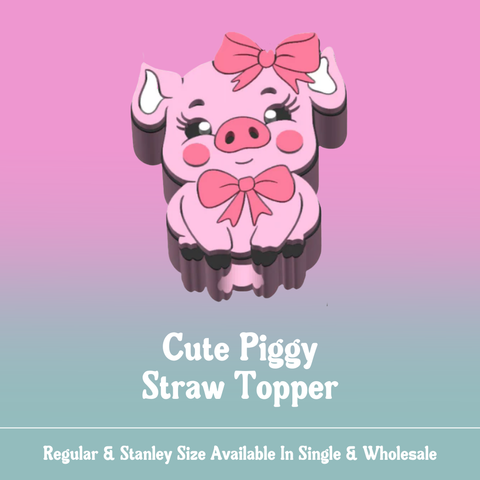 Straw Topper - Cute Piggy