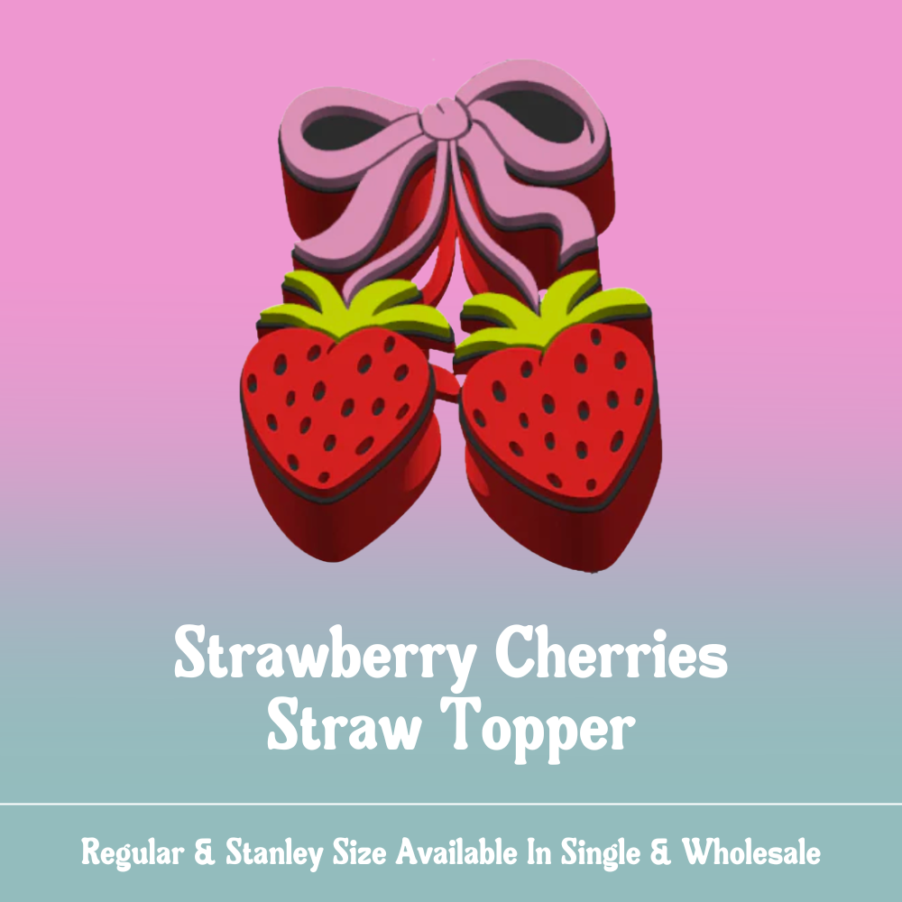 Straw Topper - Strawberry Cherries