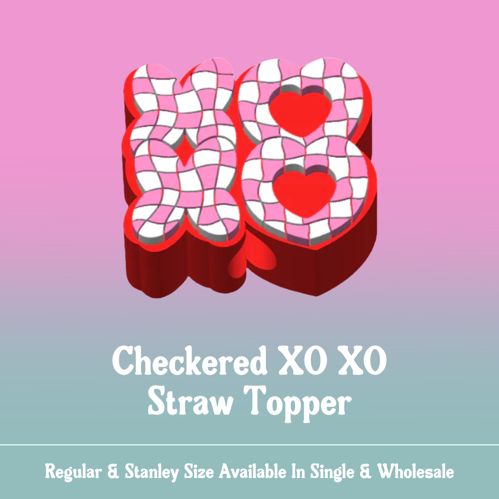 Straw Topper - Checkered XO XO