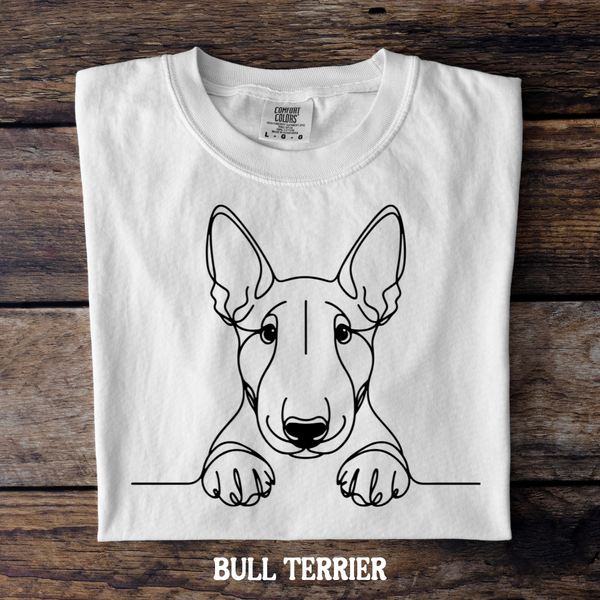 DTF Full Color TShirt Transfer - Simple Sketch Dog - You Choose Color & Breed!