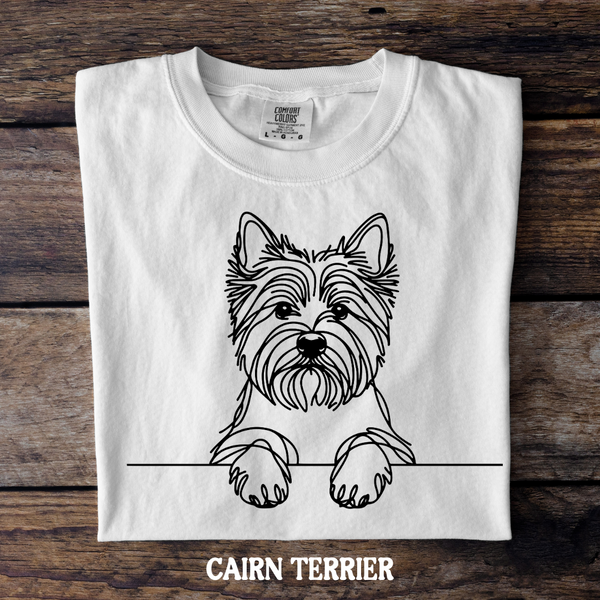 DTF Full Color TShirt Transfer - Simple Sketch Dog - You Choose Color & Breed!