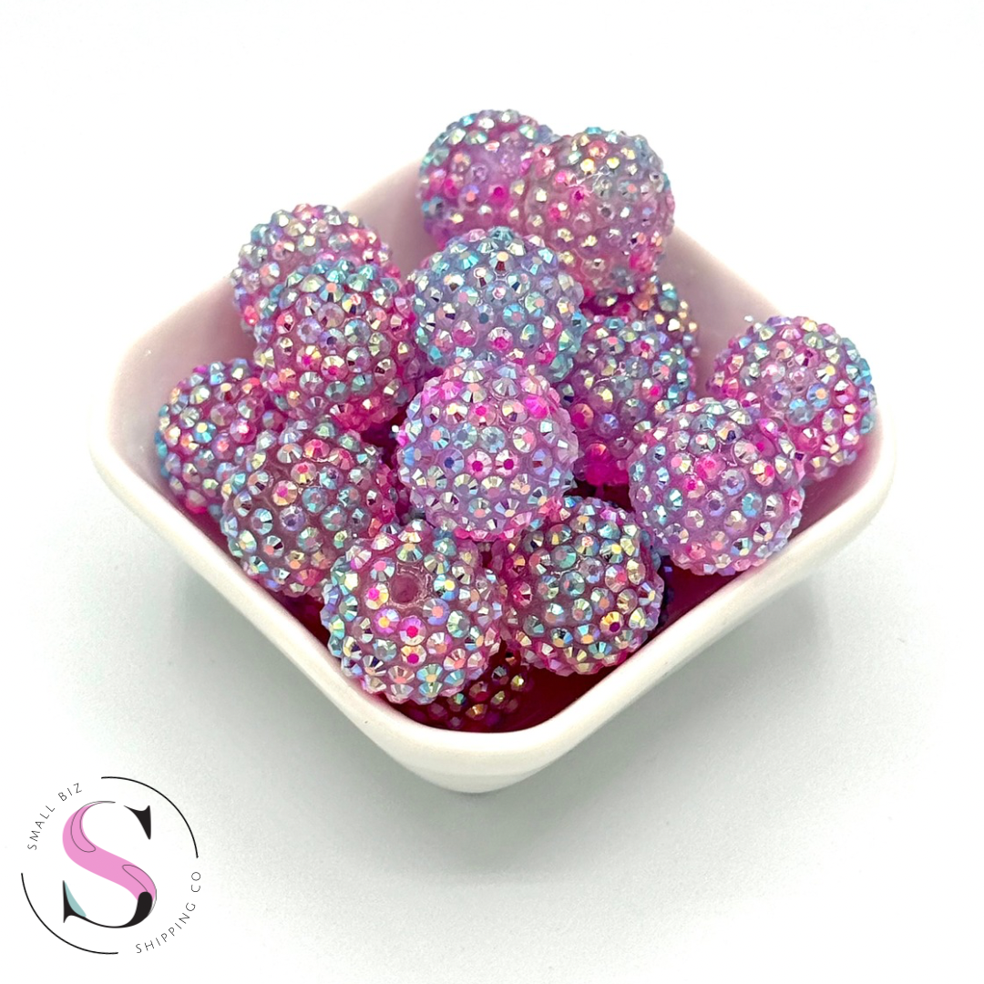 20mm Acrylic Rhinestone Beads - Cotton Candy