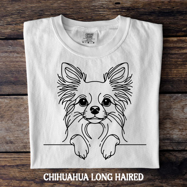 DTF Full Color TShirt Transfer - Simple Sketch Dog - You Choose Color & Breed!