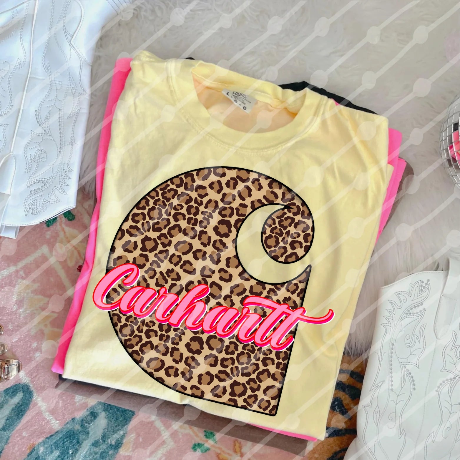 DTF Full Color TShirt Transfer - Leopard Car