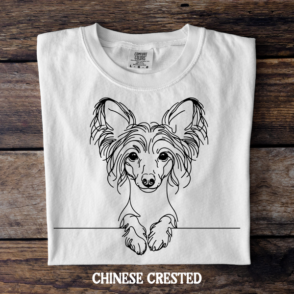 DTF Full Color TShirt Transfer - Simple Sketch Dog - You Choose Color & Breed!