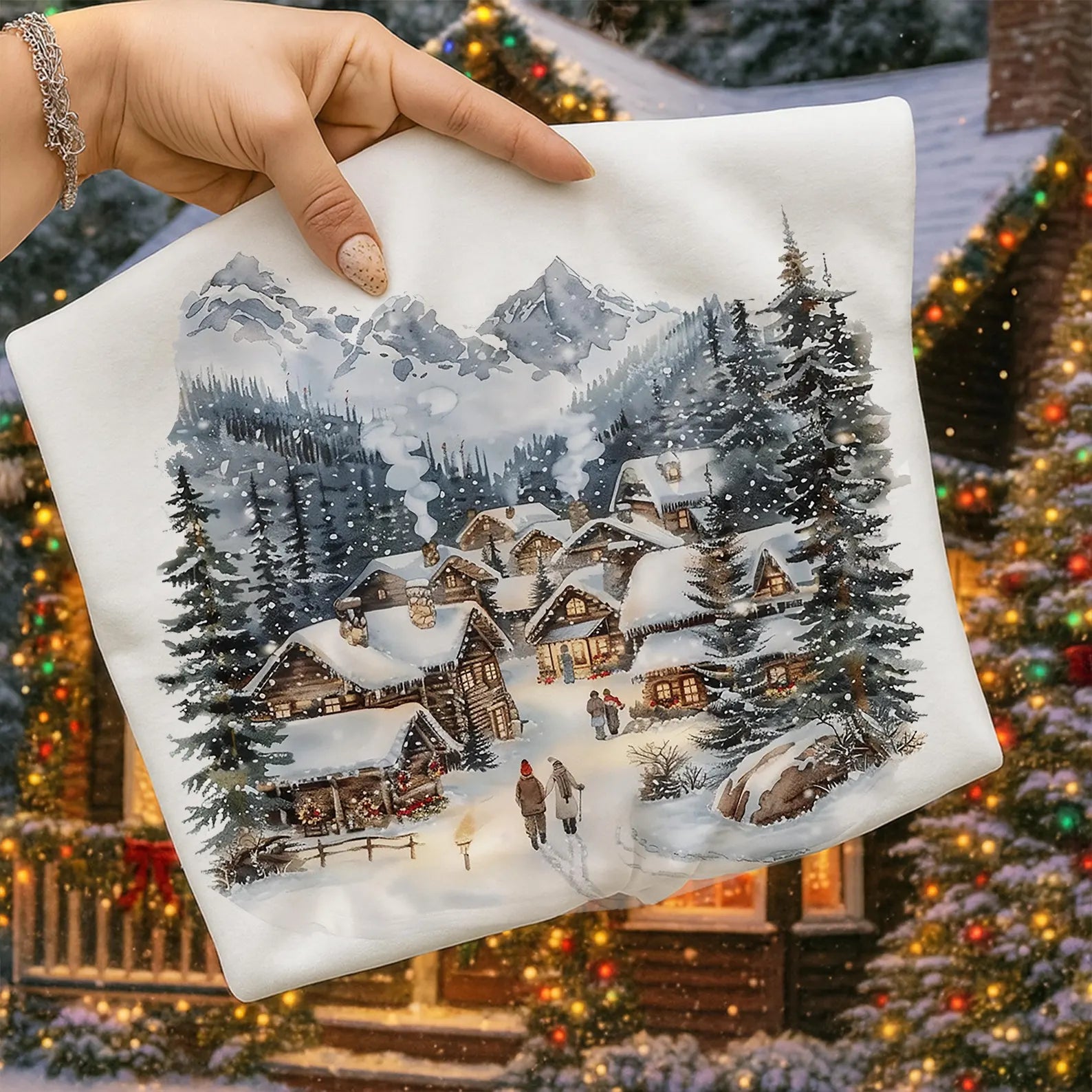 DTF Full Color TShirt Transfer - Christmas Village