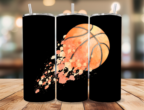 Skinny Tumbler Sublimation Wrap - Basketball Blaze