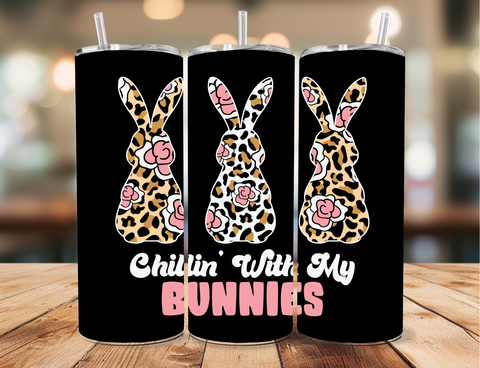 Skinny Tumbler Sublimation Wrap - Chillin With My Bunnies