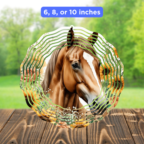 Wind Spinner Sublimation Sheet - Sunflower Horse