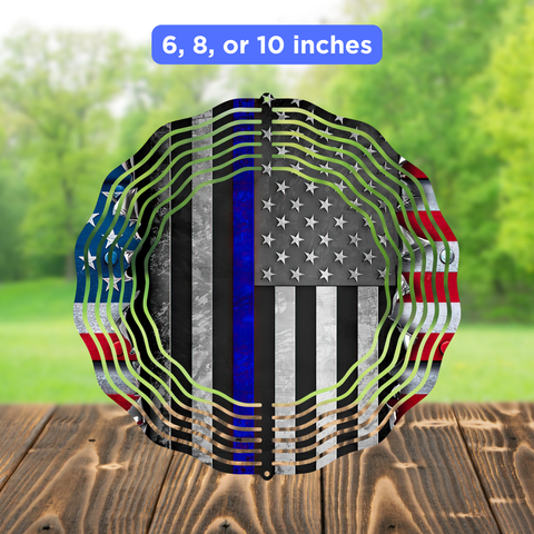 Wind Spinner Sublimation Sheet - Blue Line Flag