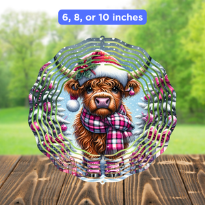 Wind Spinner Sublimation Sheet - Winter Highland Pink Scarf