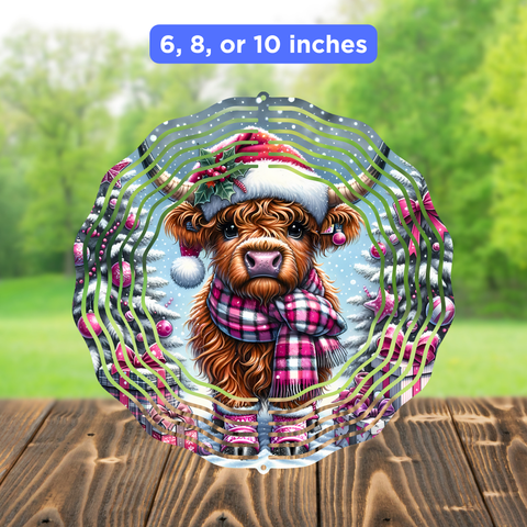 Wind Spinner Sublimation Sheet - Winter Highland Pink Scarf