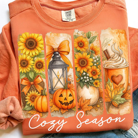 DTF Full Color TShirt Transfer - Cozy Season Painted Fall Scenes