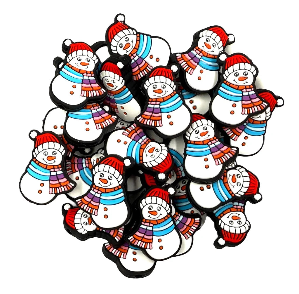 Silicone Focal - Cute Scarf Snowman