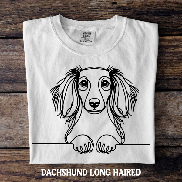DTF Full Color TShirt Transfer - Simple Sketch Dog - You Choose Color & Breed!
