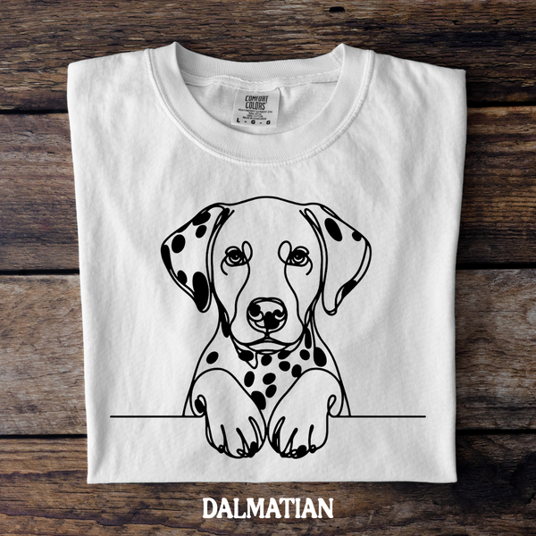 DTF Full Color TShirt Transfer - Simple Sketch Dog - You Choose Color & Breed!