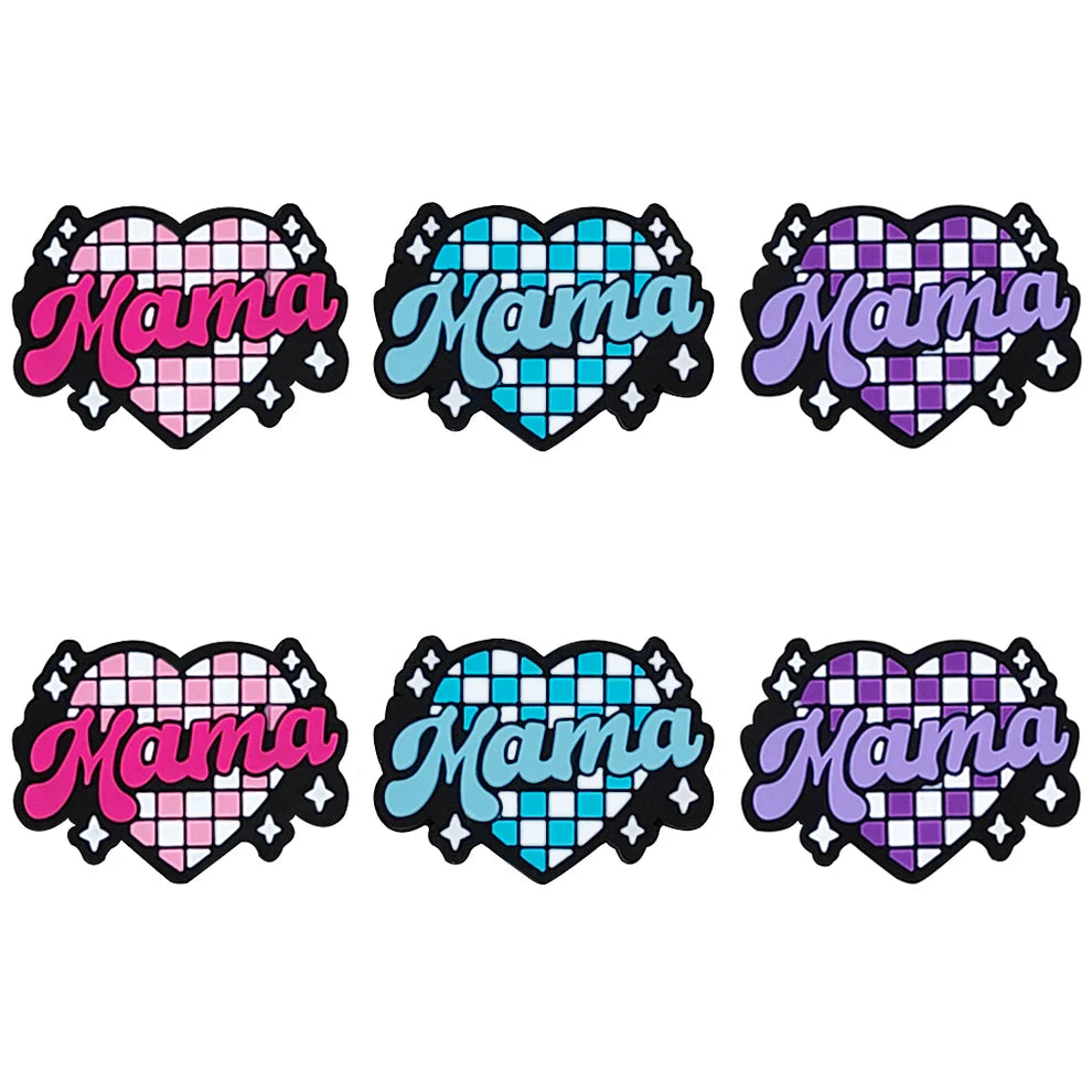 Silicone Focal - Mama Check Heart (Mixed Colors)