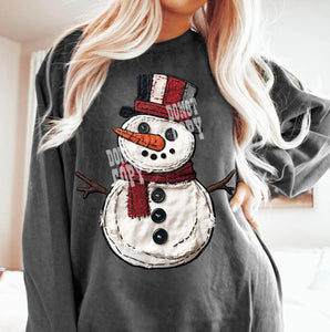 DTF Full Color TShirt Transfer - Fabric Stitch Snowman