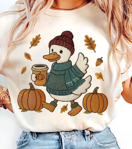 DTF Full Color Transfer - Faux Chenille Fall Goose