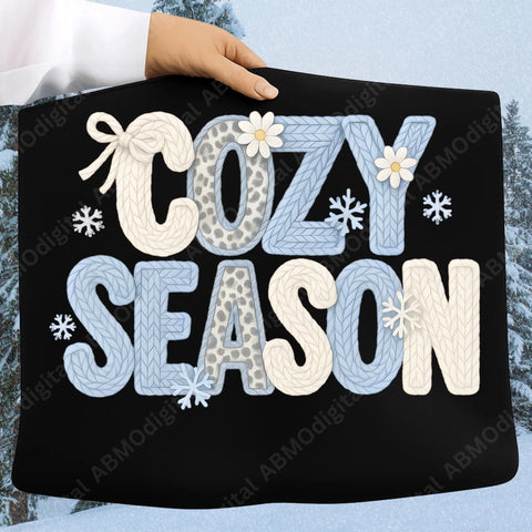 DTF Full Color TShirt Transfer - Faux Knit Cozy Season