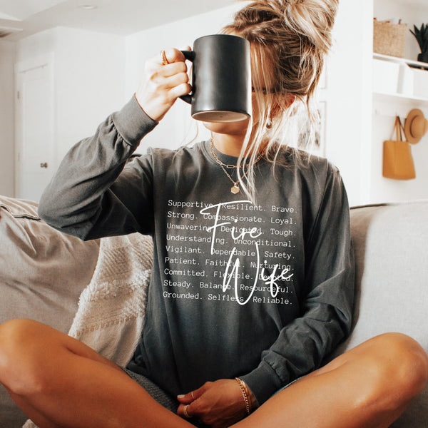 DTF Full Color TShirt Transfer - Fire Wife - (Black or White)