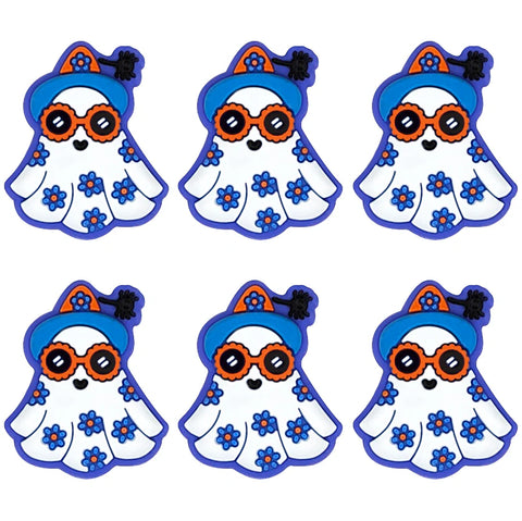 Silicone Focal - Blue Flower Ghost