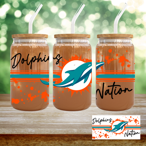 16oz UV DTF Wrap - Dolphins
