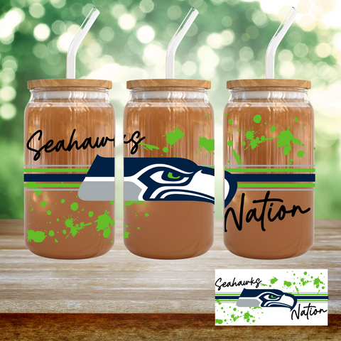 16oz UV DTF Wrap - Seahawk