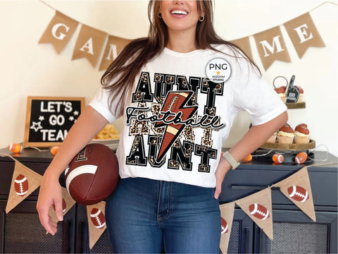 DTF Full Color Transfer - Football Aunt
