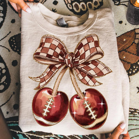 DTF Full Color Transfer - Football Cherries