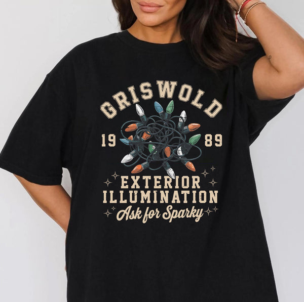 DTF Full Color TShirt Transfer - Griswold Exterior Illumination (You Pick The Color!)