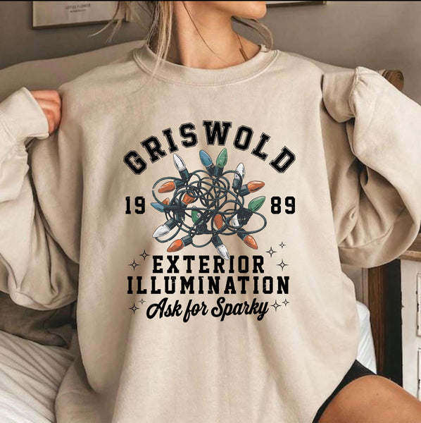 DTF Full Color TShirt Transfer - Griswold Exterior Illumination (You Pick The Color!)