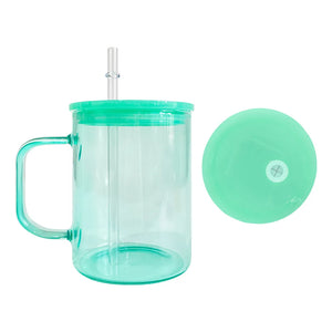 17oz Jelly Glass Mug with Lid and Straw - Sublimation Glass – Small Biz  Shipping Co