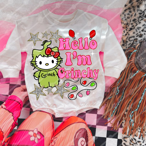 DTF Full Color TShirt Transfer - Hello I'm G w/Kitty