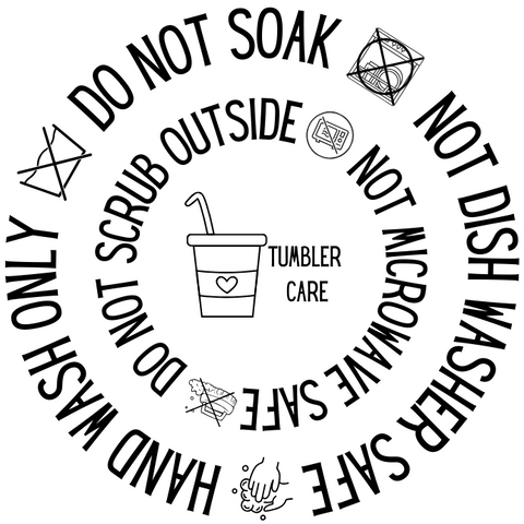 2.3" Cup Care Instructions - UV DTF Decal