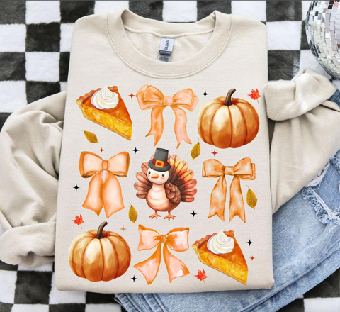 DTF Full Color Transfer - Thanksgiving & Bows