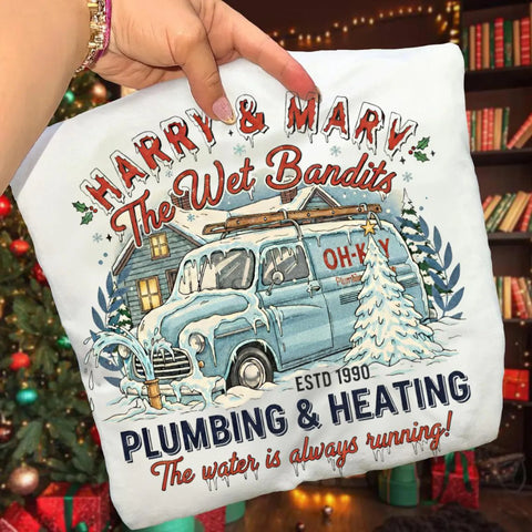 DTF Full Color TShirt Transfer - Harry & Marv OKAY Plumbing