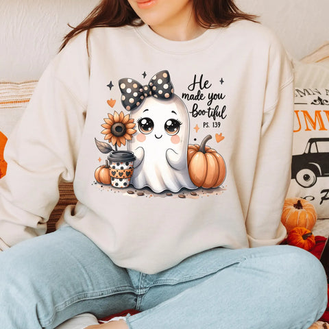 DTF Full Color Transfer - He Made You Boo-tiful