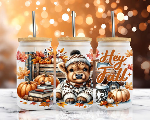 16oz UV DTF Wrap - Hey Fall Highland