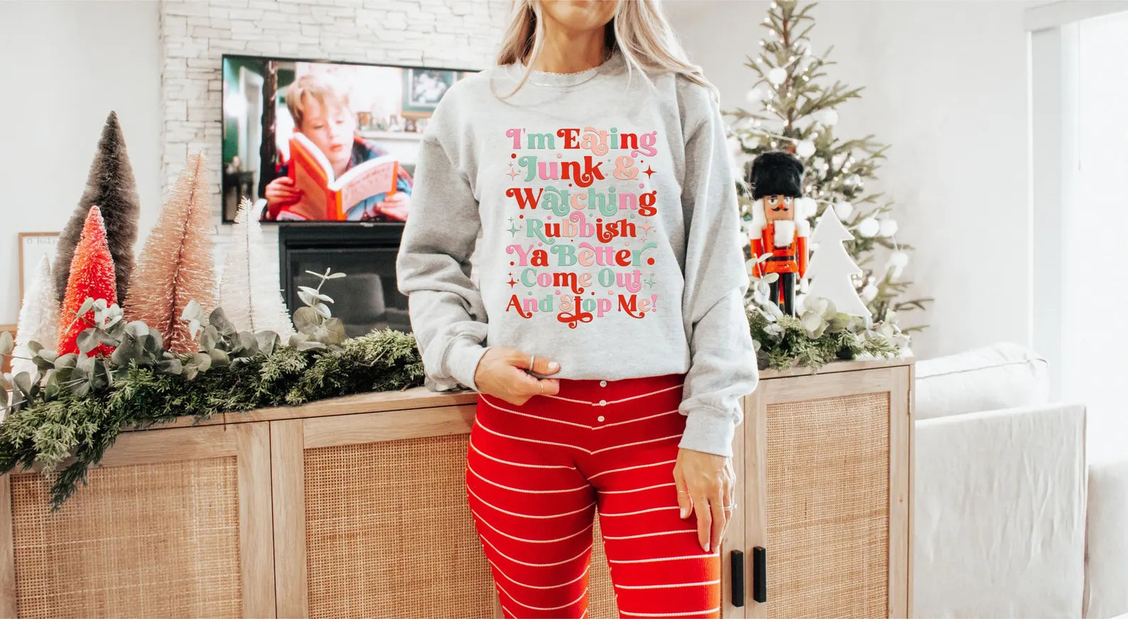 DTF Full Color TShirt Transfer - I'm Eating Junk & Watching Rubbish