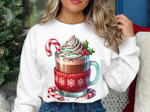 DTF Full Color TShirt Transfer - Cup Of Cocoa Whipped Cream