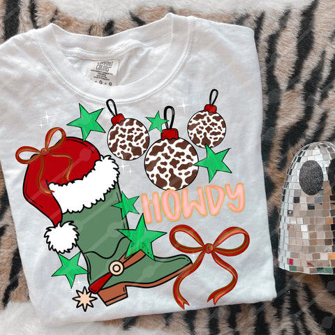 DTF Full Color TShirt Transfer - Howdy Christmas