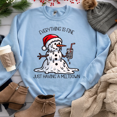 DTF Full Color TShirt Transfer - Everything Is Fine Just Having A Meltdown