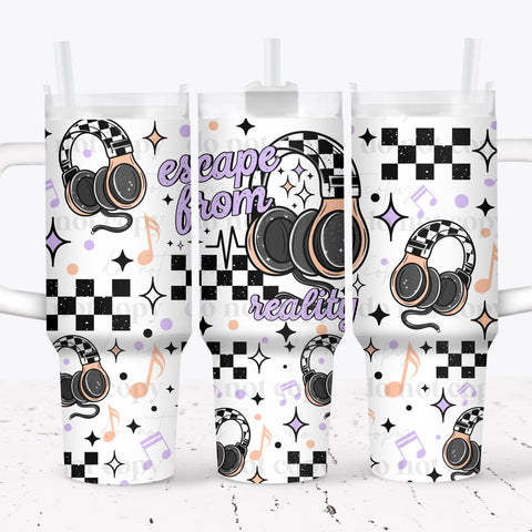 40oz UV DTF Wrap - Full Top & Bottom - Escape From Reality