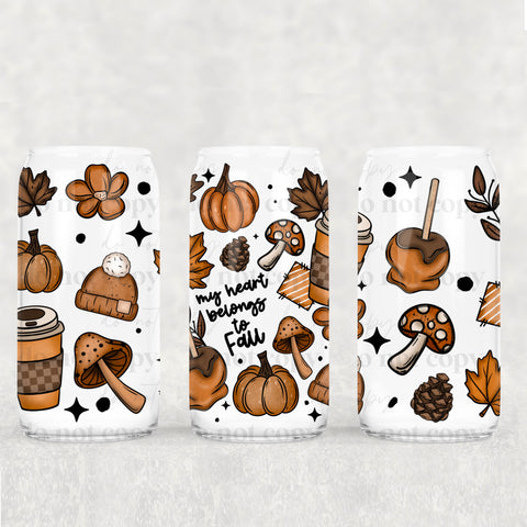 16oz UV DTF Wrap - My Heart Belongs to Fall