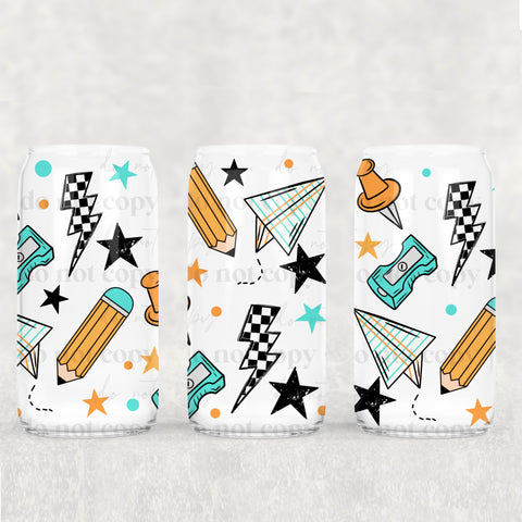 16oz UV DTF Wrap - School: Paper Airplanes